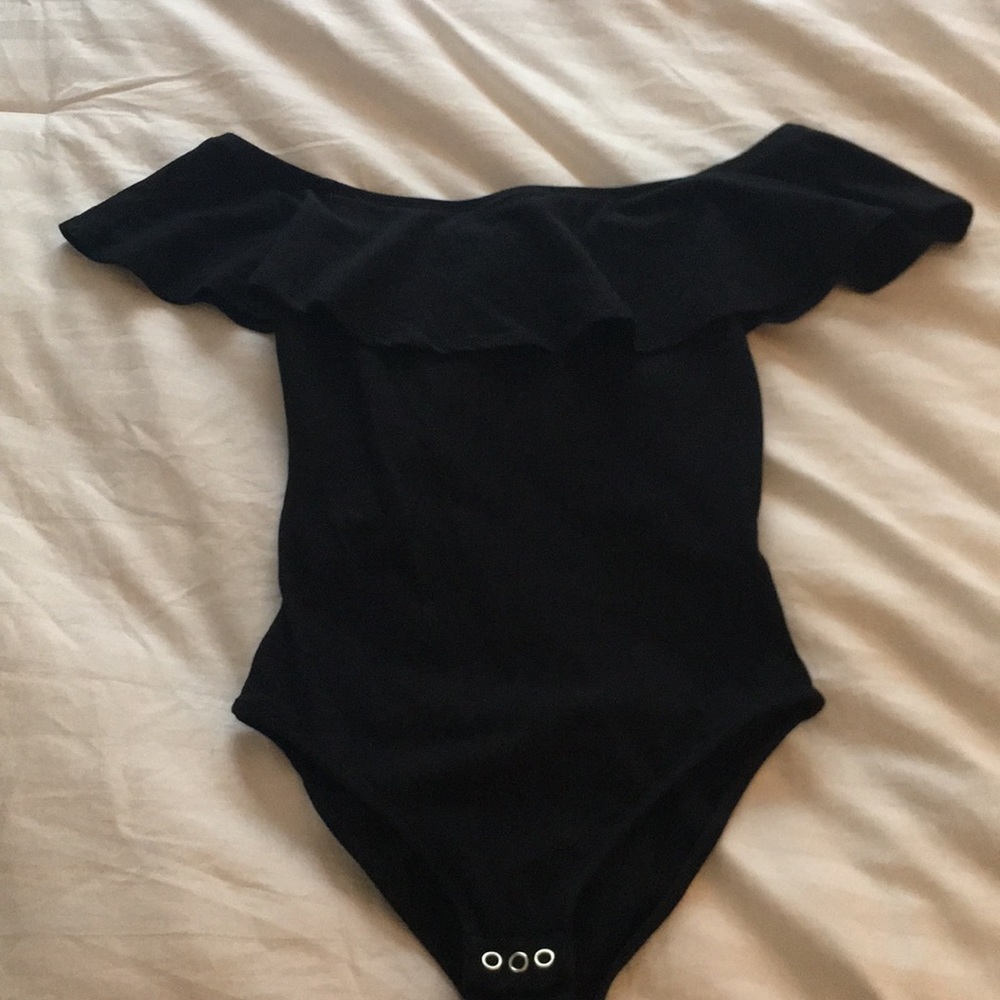 Topshop black off the shoulder bodysuit